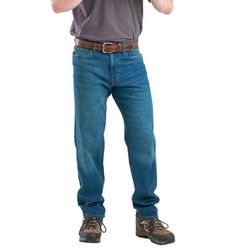 Berne Men's Heartland Flex Straight Leg Relaxed Fit Jeans - Classic Stone Wash 46X34 - Berne