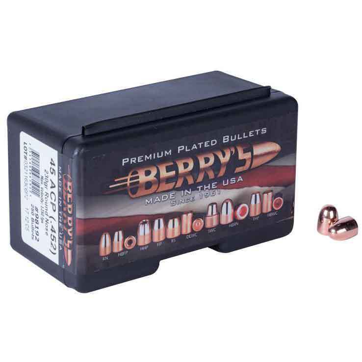 Berry's Preferred Plated 45cal 230gr RS Double-Struck Reloading Bullets ...