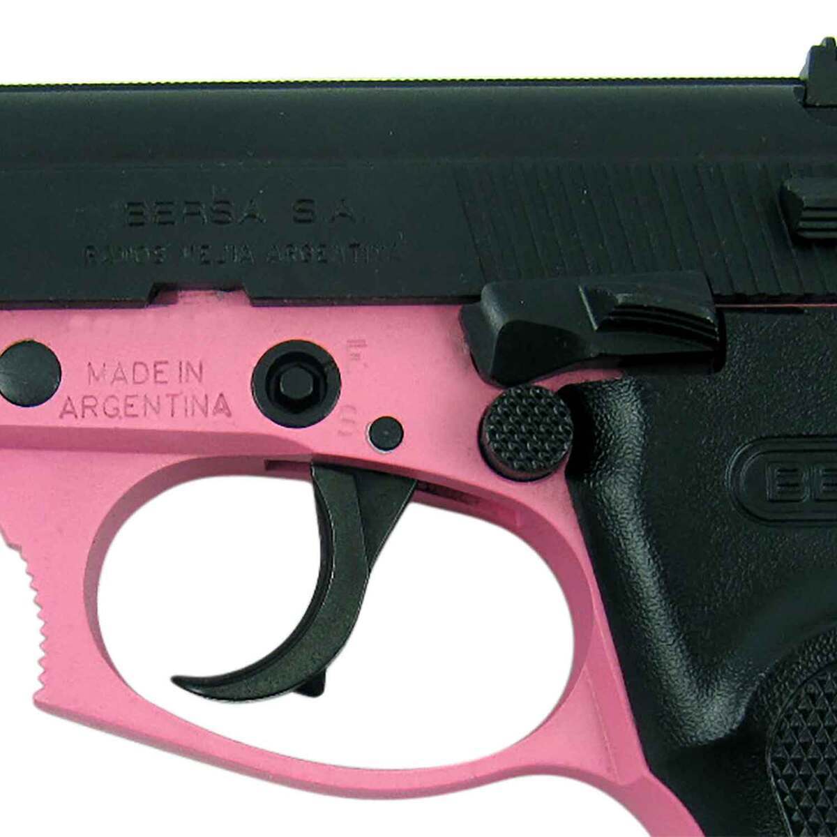 Bersa Thunder 380 Auto (ACP) 3.5in Black/Pink Pistol - 8+1 Rounds - Pink Bersa Thunder 380 Auto (ACP) 3.5in Black/Pink Pistol - 8+1 Rounds - Pink