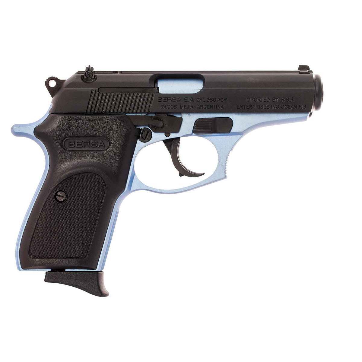 Bersa Thunder 380 Auto (ACP) 3.5in Matte Black/Blue Pistol - 8+1 Rounds - Blue Bersa Thunder 380 Auto (ACP) 3.5in Matte Black/Blue Pistol - 8+1 Rounds - Blue