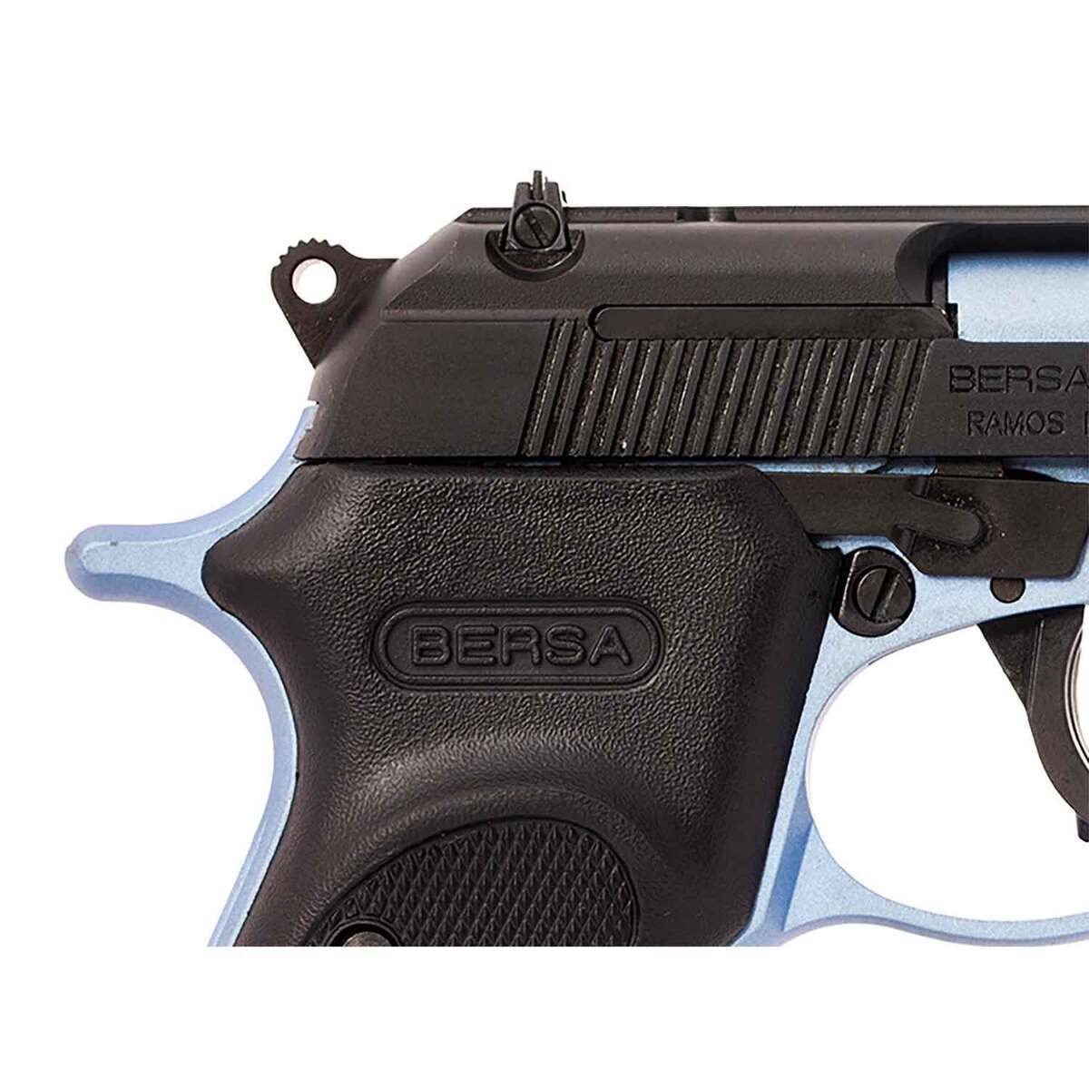 Bersa Thunder 380 Auto (ACP) 3.5in Matte Black/Blue Pistol - 8+1 Rounds - Blue Bersa Thunder 380 Auto (ACP) 3.5in Matte Black/Blue Pistol - 8+1 Rounds - Blue