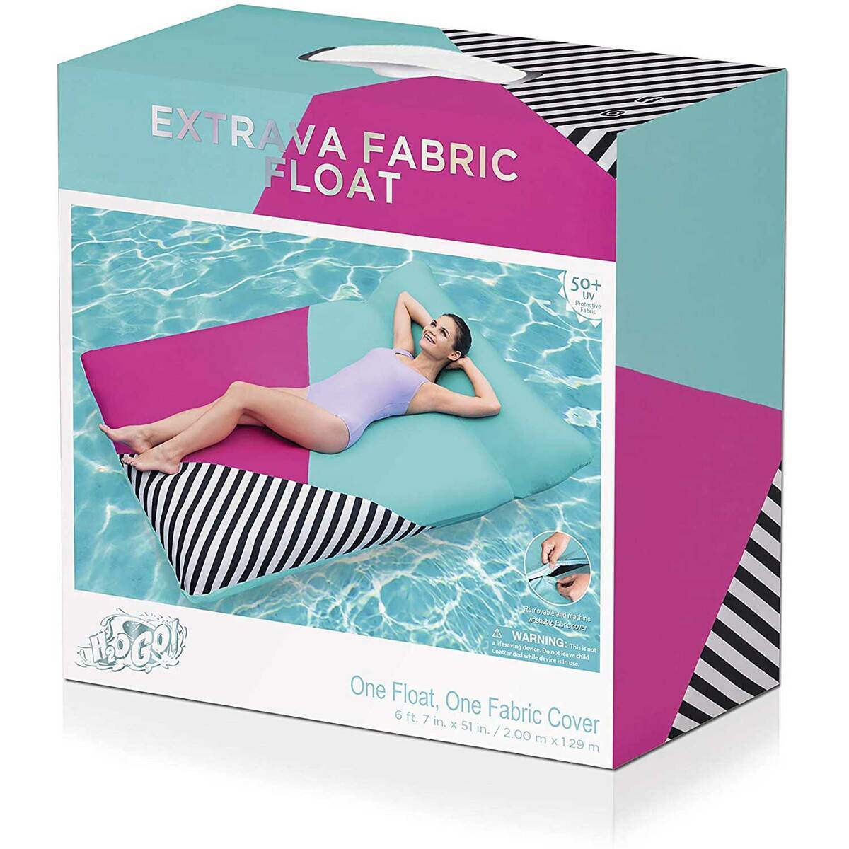 Bestway H2OGO! 6ft 6in x 51in Extrava Fab Pool Float - Teal/Pink Bestway H2OGO! 6ft 6in x 51in Extrava Fab Pool Float - Teal/Pink
