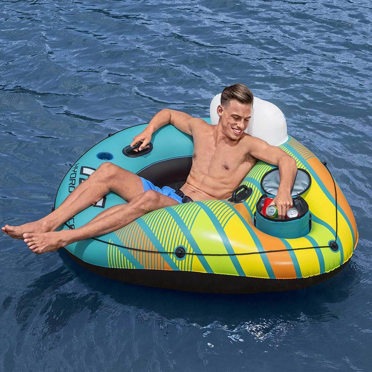 Bestway Hydro Force 66 x 54in Alpine Cooler Inflatable Tube with Removable Cooler - Teal Bestway Hydro Force 66 x 54in Alpine Cooler Inflatable Tube with Removable Cooler - Teal