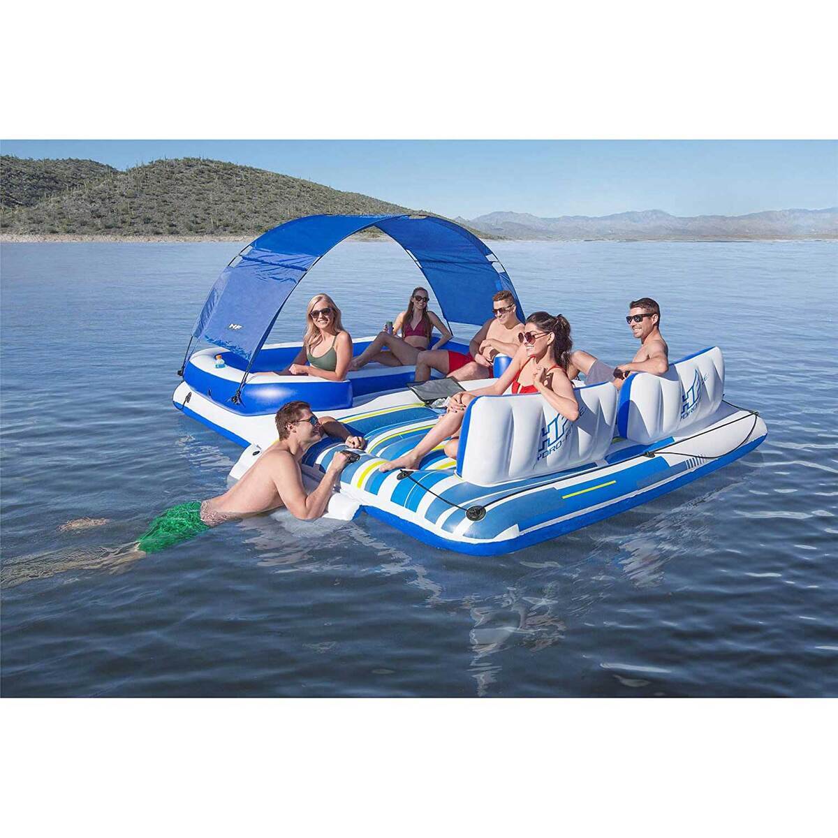 Bestway Hydro Force Tropical Breeze Island 6 Person Raft - White/Blue/Yellow Bestway Hydro Force Tropical Breeze Island 6 Person Raft - White/Blue/Yellow