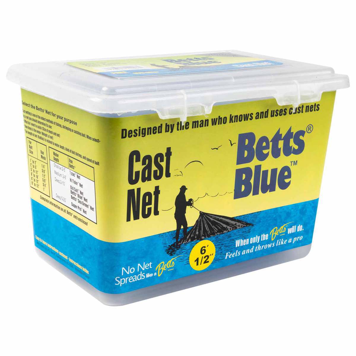 Cast Net Blue Betts Blue Cast Net - 6ft Radius, 1/2in Mesh | Sportsman's Warehouse