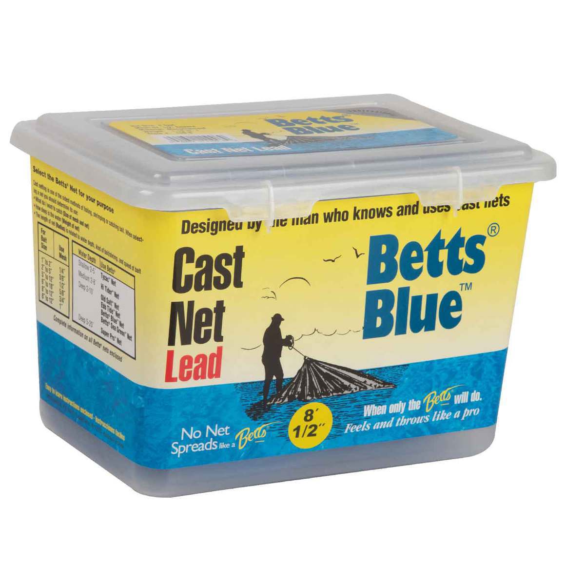 Cast Net Blue Betts Blue Cast Net - 8ft Radius, 1/2in Mesh | Sportsman's Warehouse