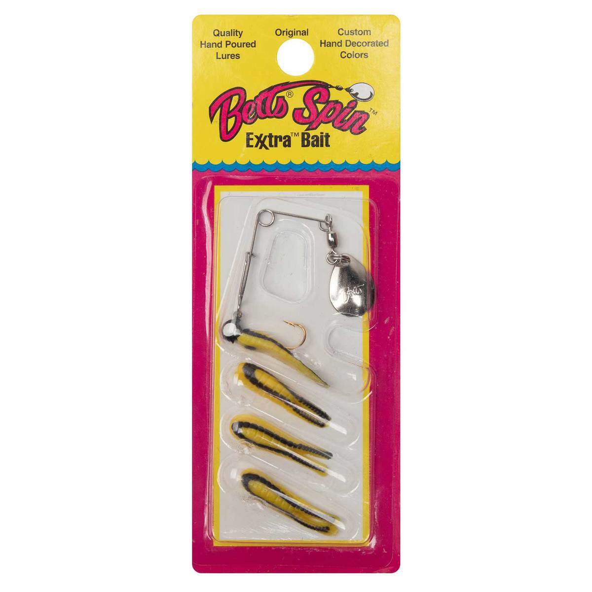 Betts 025ST-24N Spin Split Tail Lure 3/" 1//4 oz Black And Yellow