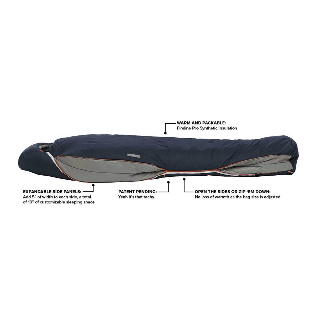 Big Agnes Torchlight Camp 20 Degree Long Mummy Sleeping Bag - Navy - Navy Long Big Agnes Torchlight Camp 20 Degree Long Mummy Sleeping Bag - Navy - Navy Long