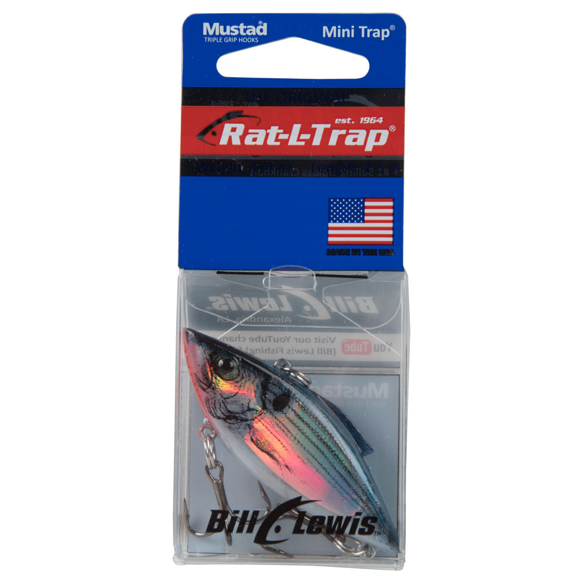 Bill Lewis Rat-L-Trap Mini Trap Lipless Crankbait - Electric Shad, 1/4oz, 2-1/2in - Electric Shad Bill Lewis Rat-L-Trap Mini Trap Lipless Crankbait - Electric Shad, 1/4oz, 2-1/2in - Electric Shad