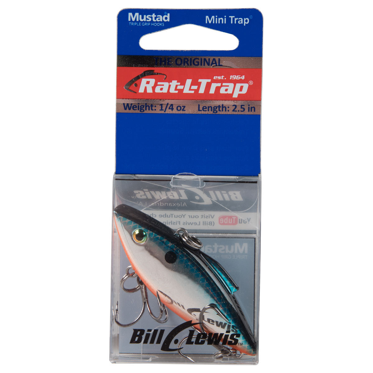Rat-L-Trap Mini Trap Lipless Crankbait - Chrome Shad, 1/4oz, 2-1/2in ...