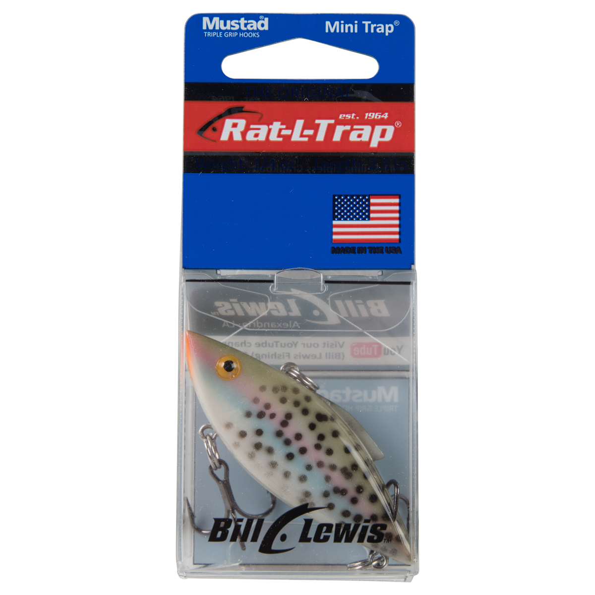 Bill Lewis Rat-L-Trap Mini Trap Lipless Crankbait - Rainbow Trout, 1/4oz, 2-1/2in - Rainbow Trout Bill Lewis Rat-L-Trap Mini Trap Lipless Crankbait - Rainbow Trout, 1/4oz, 2-1/2in - Rainbow Trout