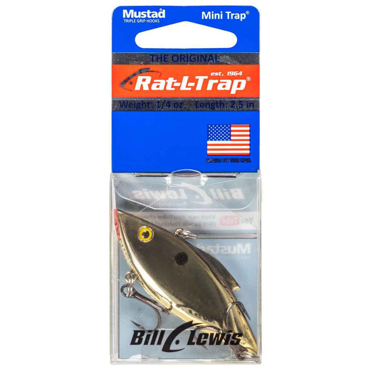Bill Lewis Rat-L-Trap Mini Trap Lipless Crankbait - Gold, 1/4oz, 2-1/2in - Gold Bill Lewis Rat-L-Trap Mini Trap Lipless Crankbait - Gold, 1/4oz, 2-1/2in - Gold