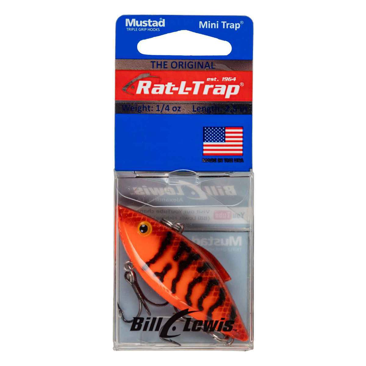 Bill Lewis Rat-L-Trap Mini Trap Lipless Crankbait - Orange Crawdad, 1/4oz, 2-1/2in - Orange Crawdad Bill Lewis Rat-L-Trap Mini Trap Lipless Crankbait - Orange Crawdad, 1/4oz, 2-1/2in - Orange Crawdad