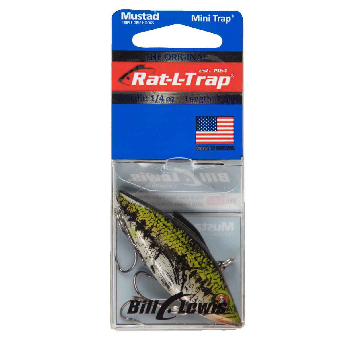 Bill Lewis Rat-L-Trap Mini Trap Lipless Crankbait - Yearling Bass, 1/4oz, 2-1/2in - Yearling Bass Bill Lewis Rat-L-Trap Mini Trap Lipless Crankbait - Yearling Bass, 1/4oz, 2-1/2in - Yearling Bass