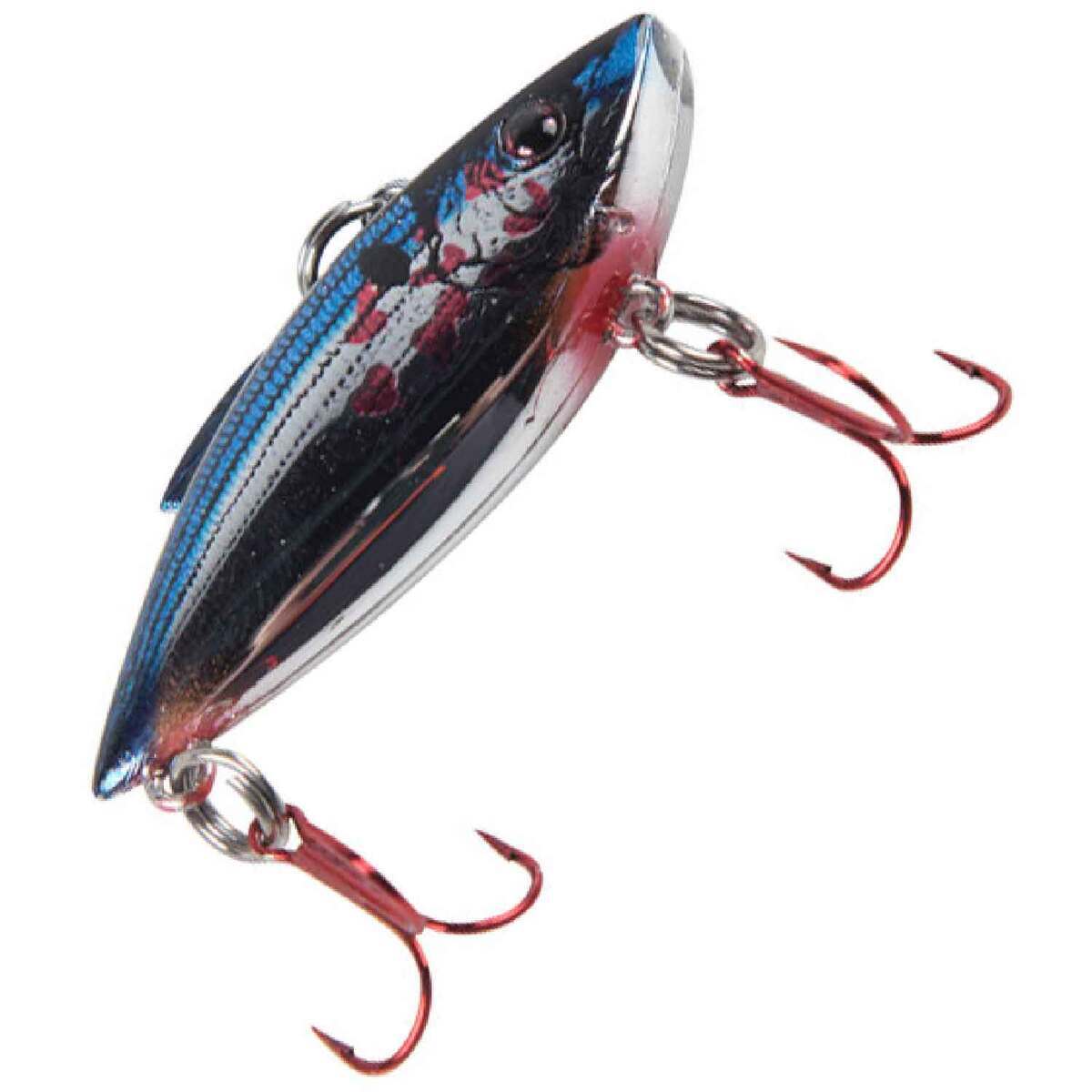 Red Rattle Trap Rat-L-Trap Tiny Trap Lipless Crankbait - Chrome Blue/Red Head, 1/8oz, 1 ...