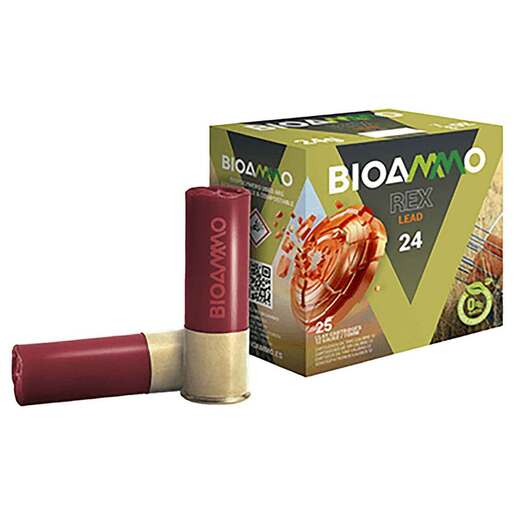 Bioammo Rex Lead 12 Gauge 2-3/4in #8 1oz Target Shotshells Ammo - 25 Rounds Ammo - #8 25 Rounds - #8 Ammo