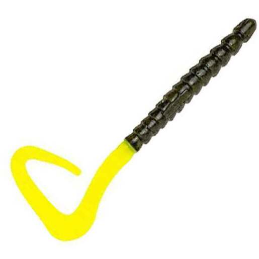 BioSpawn Exoribbon Soft Worm – Green Pumpkin Chartreuse Tail