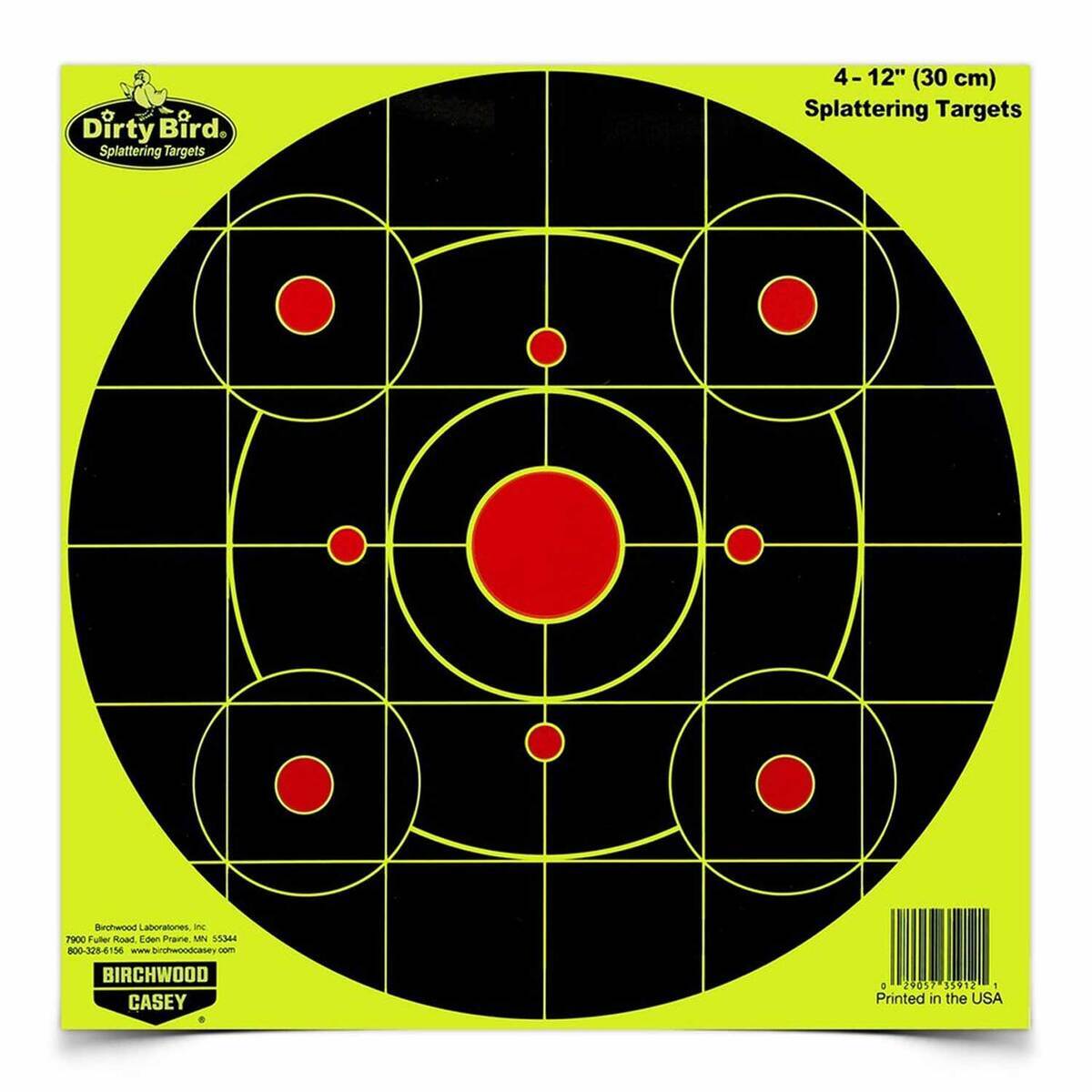 Birchwood Casey 12in Yellow Round Sight-In Target - 4 Pack - Yellow 12in Birchwood Casey 12in Yellow Round Sight-In Target - 4 Pack - Yellow 12in