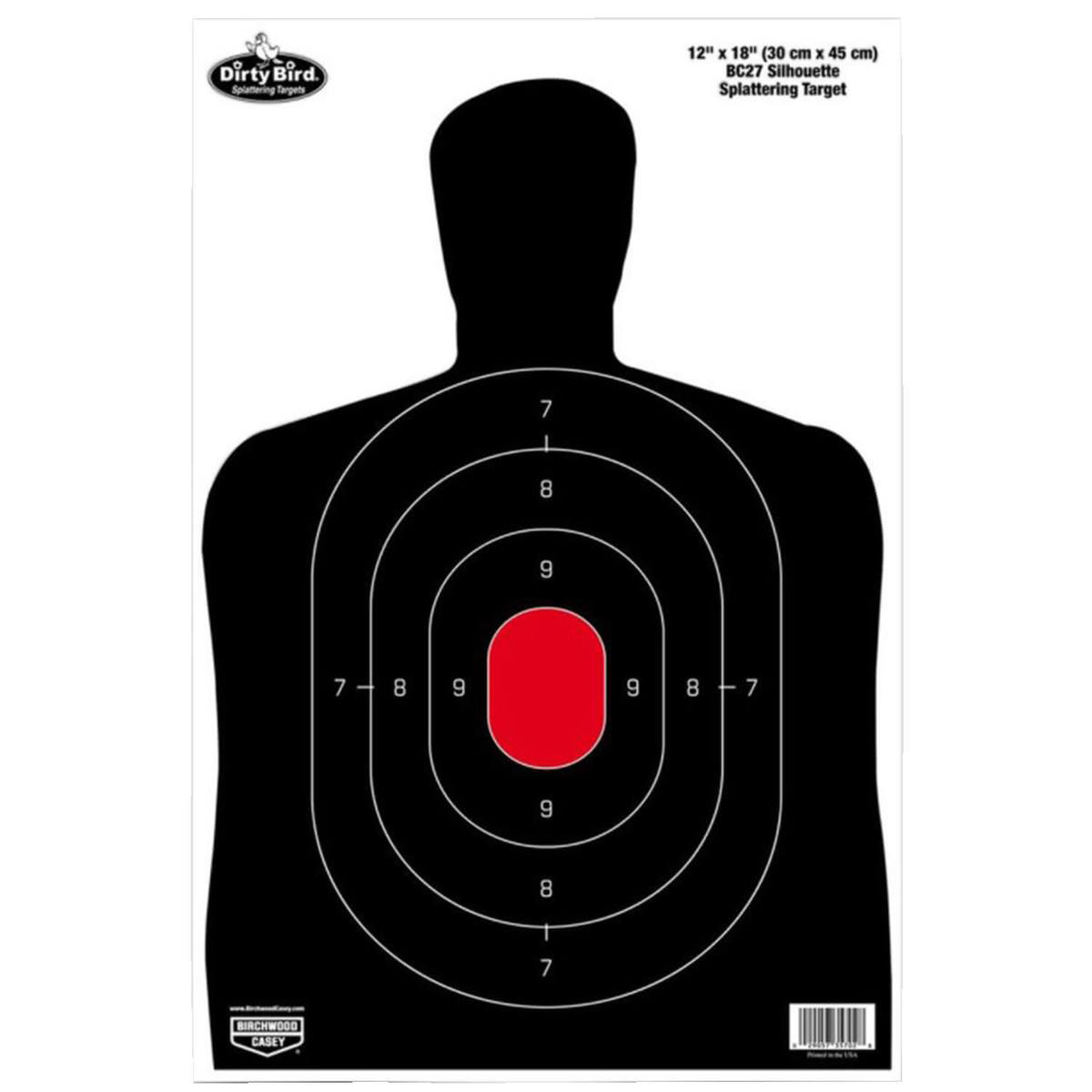 Birchwood Casey Dirty Bird 12 x 18 BC-27 Silhouette Target - 8 Pack - Black/White/Red 12in x 18in Birchwood Casey Dirty Bird 12 x 18 BC-27 Silhouette Target - 8 Pack - Black/White/Red 12in x 18in