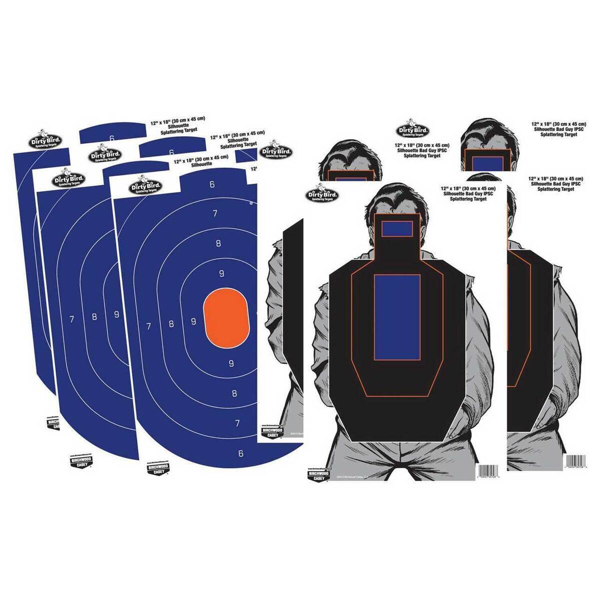 Birchwood Casey Dirty Bird 12x18in Silhouette Target Combo Pack - 8 Pack Birchwood Casey Dirty Bird 12x18in Silhouette Target Combo Pack - 8 Pack