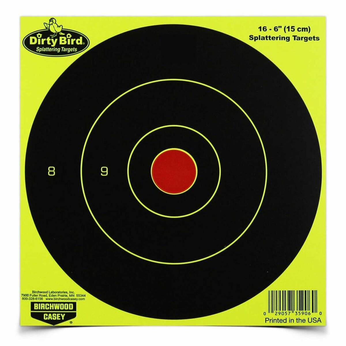 Birchwood Casey Dirty Bird 6in Yellow Bullseye Targets - Yellow 6in Birchwood Casey Dirty Bird 6in Yellow Bullseye Targets - Yellow 6in