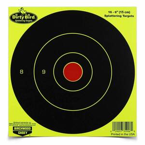 Birchwood Casey Dirty Bird 6in Yellow Bullseye Targets