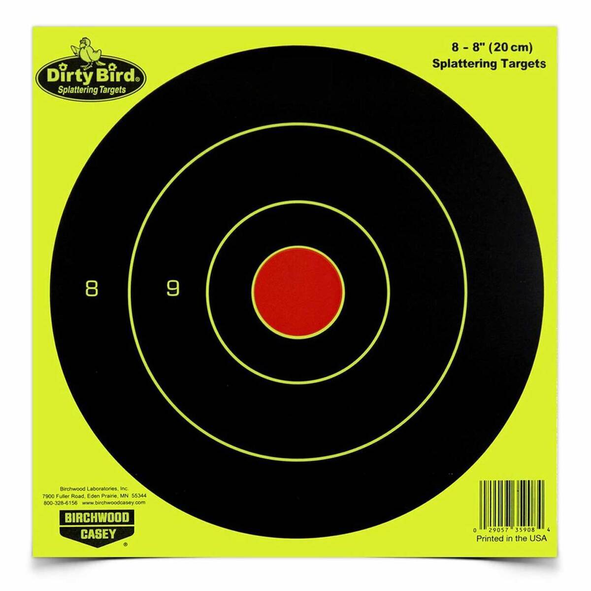 Birchwood Casey Dirty Bird 8in Bullseye Targets - 50 Pack - Yellow 8in Birchwood Casey Dirty Bird 8in Bullseye Targets - 50 Pack - Yellow 8in