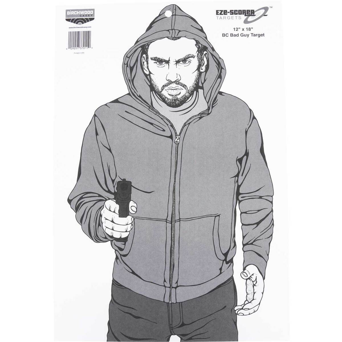 Birchwood Casey EZE-Scorer 12x18in Bad Guy Target - 100 Pack - White Birchwood Casey EZE-Scorer 12x18in Bad Guy Target - 100 Pack - White