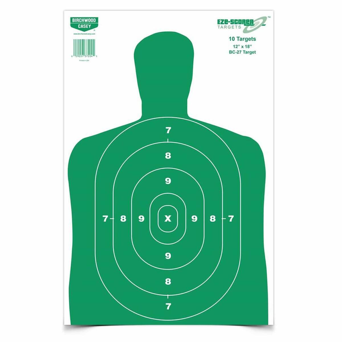 Birchwood Casey EZE-Scorer 12x18in BC-27 Green Silhouette Target - 10 Pack - Green Birchwood Casey EZE-Scorer 12x18in BC-27 Green Silhouette Target - 10 Pack - Green