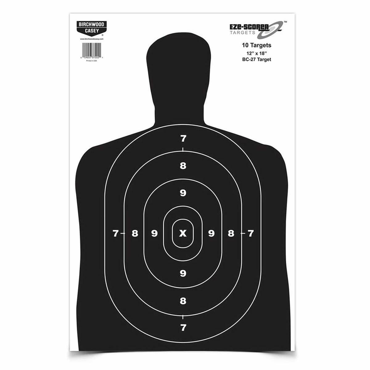 Birchwood Casey EZE-Scorer 12x18in BC-27 Silhouette Target - 100 Pack - Black Birchwood Casey EZE-Scorer 12x18in BC-27 Silhouette Target - 100 Pack - Black