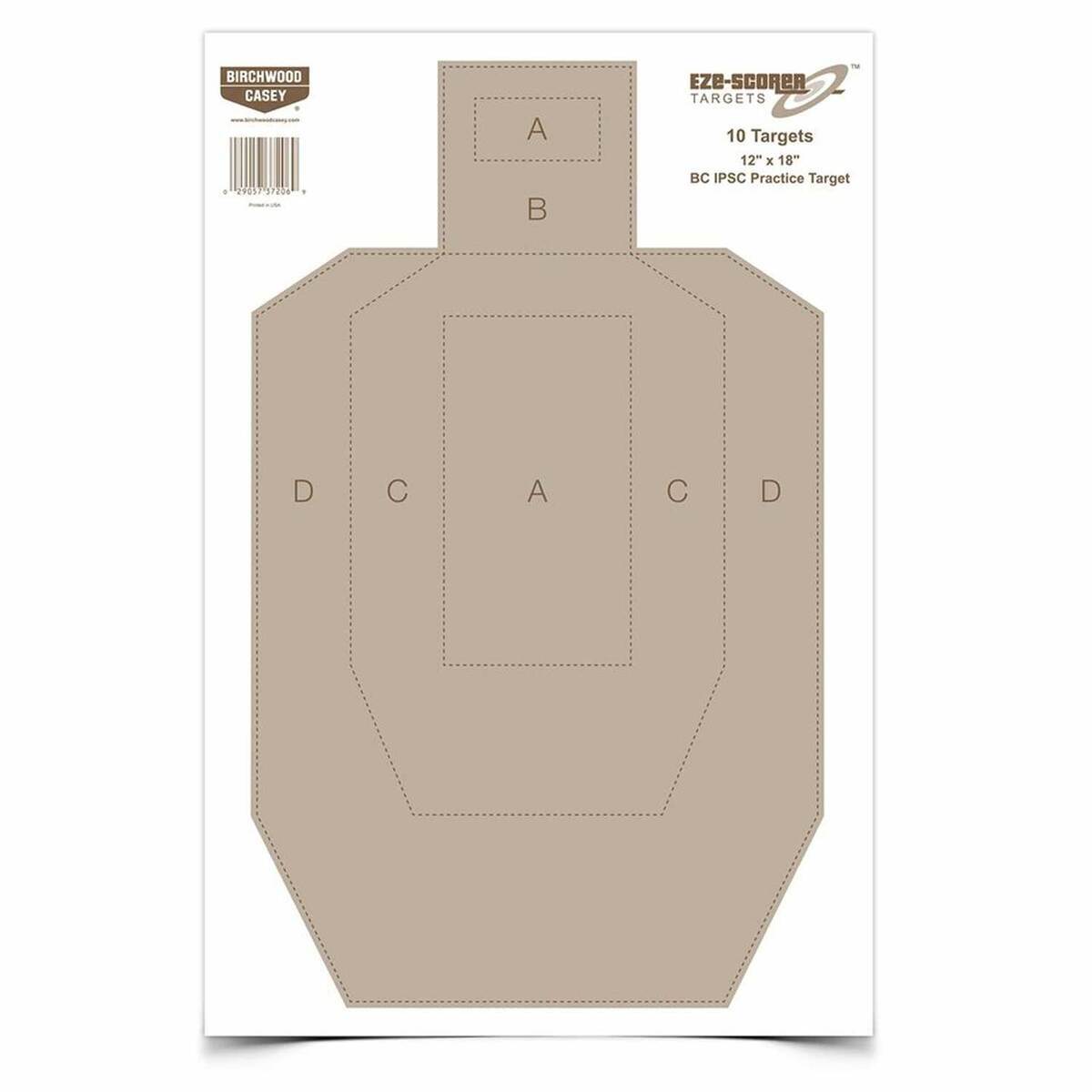 Birchwood Casey EZE-Scorer 12x18in BC IPSC Practice Target - 100 Pack - White Birchwood Casey EZE-Scorer 12x18in BC IPSC Practice Target - 100 Pack - White
