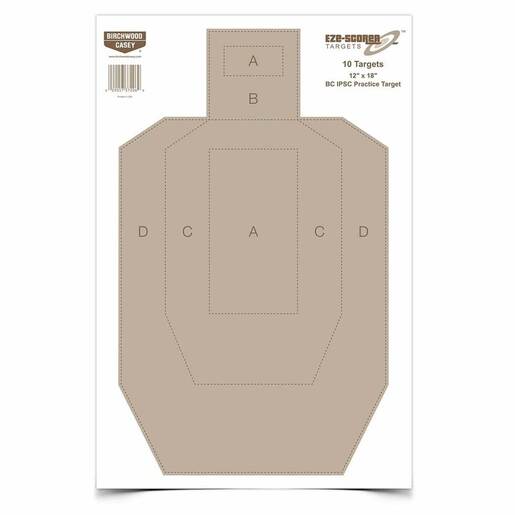 Birchwood Casey EZE-Scorer 12x18in BC IPSC Practice Target – 100 Pack – White