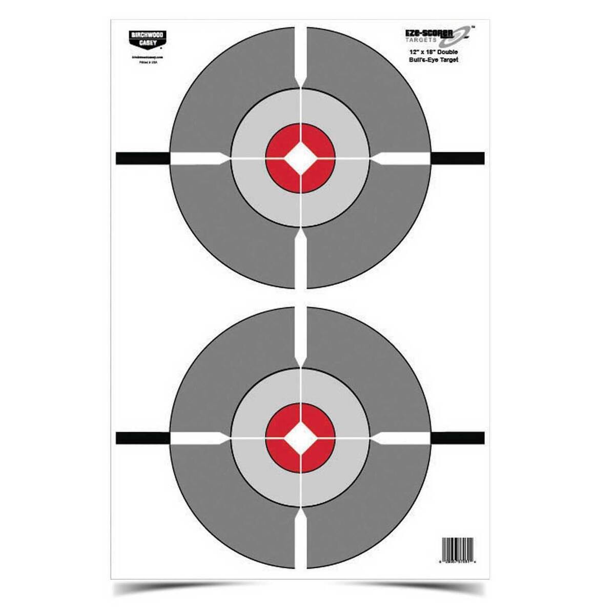 Birchwood Casey EZE-Scorer 12x18in Double Bullseye Target - 10 Pack - White Birchwood Casey EZE-Scorer 12x18in Double Bullseye Target - 10 Pack - White