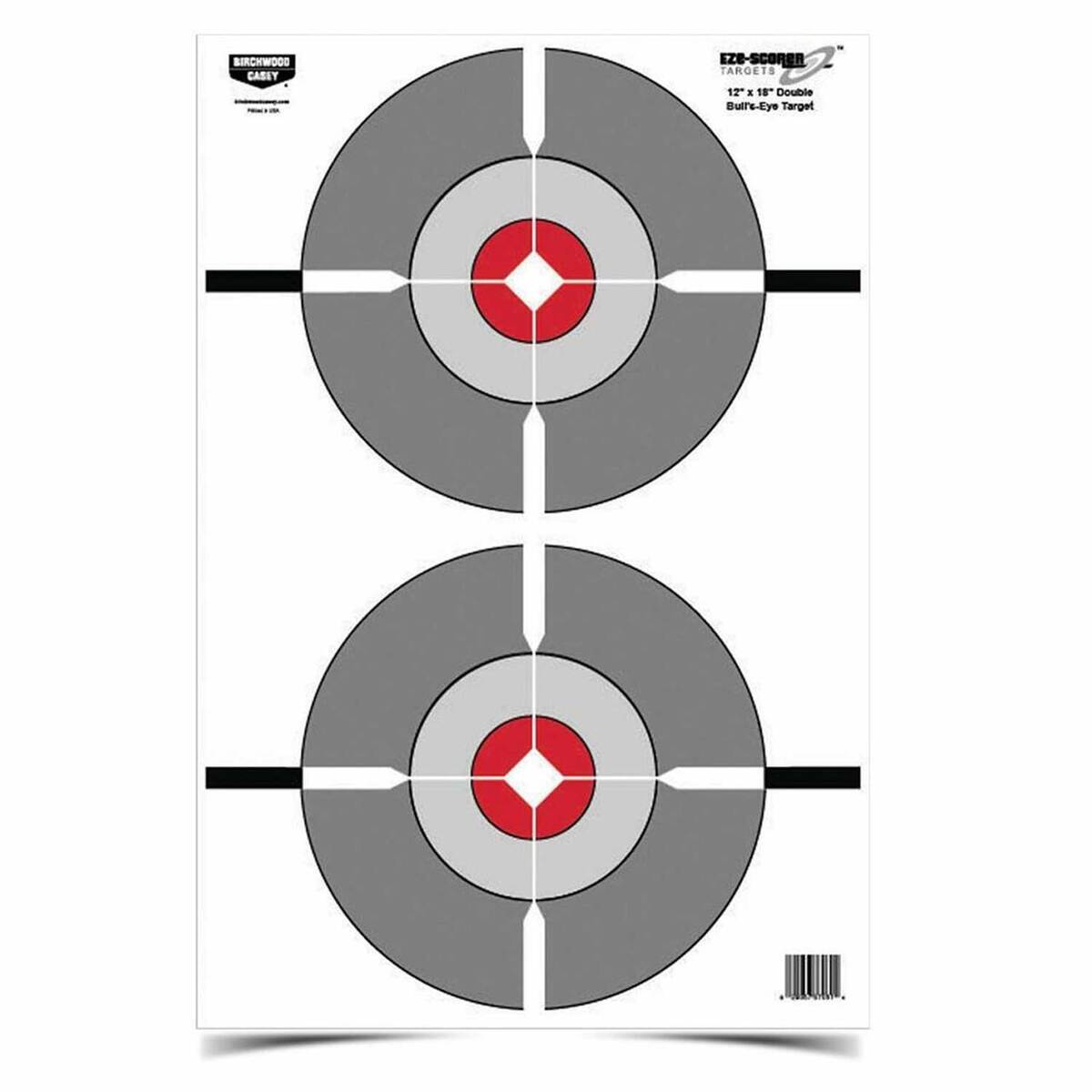 Birchwood Casey EZE-Scorer 12x18in Double Bullseye Target - 100 Pack - White Birchwood Casey EZE-Scorer 12x18in Double Bullseye Target - 100 Pack - White