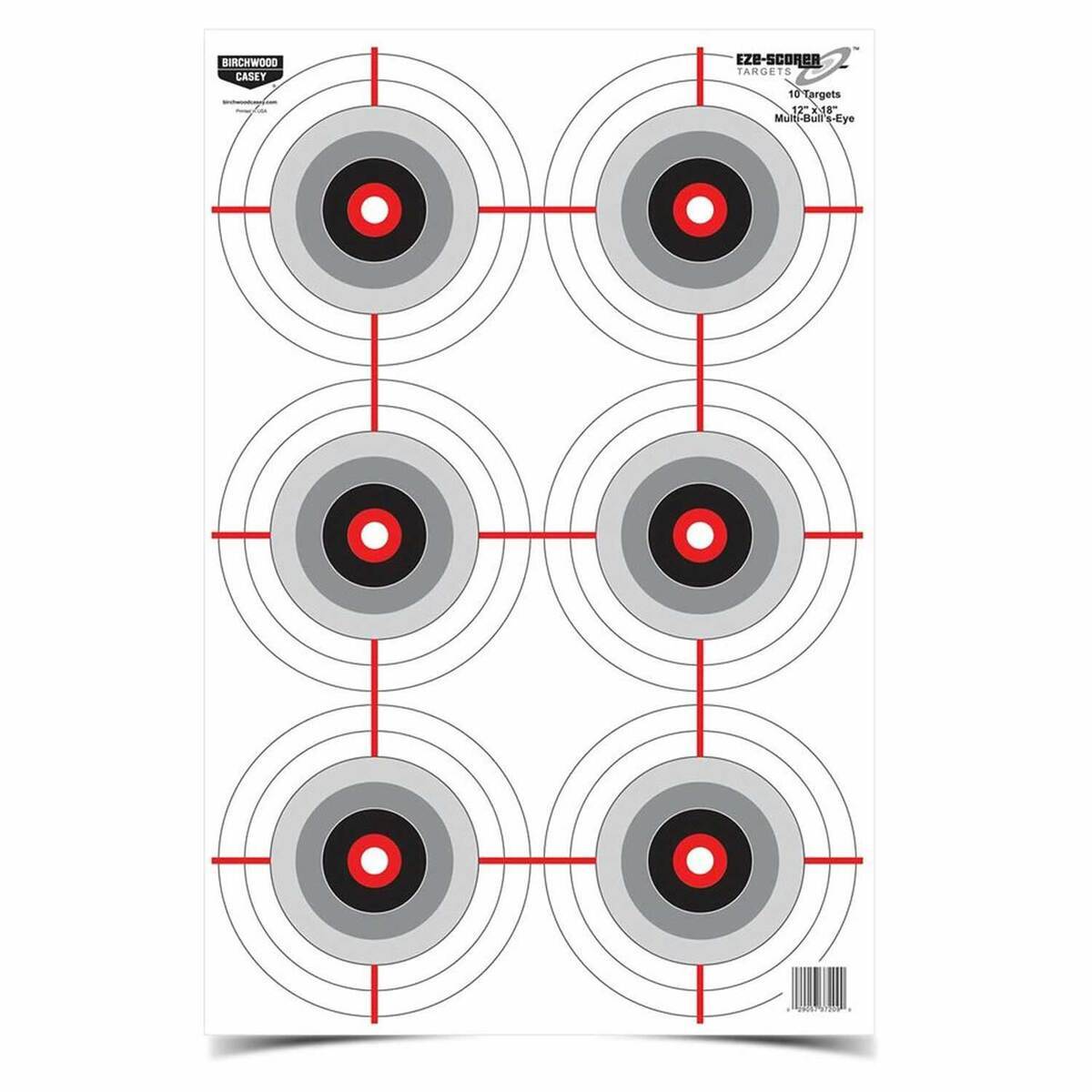 Birchwood Casey EZE-Scorer 12x18in Multiple Bullseye Target - 100 Pack - White Birchwood Casey EZE-Scorer 12x18in Multiple Bullseye Target - 100 Pack - White