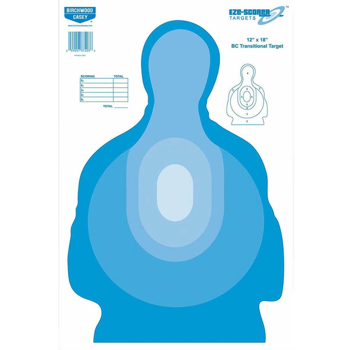 Birchwood Casey EZE-Scorer 12x18in Transitional Silhouette Target - 100 Pack - Blue Birchwood Casey EZE-Scorer 12x18in Transitional Silhouette Target - 100 Pack - Blue