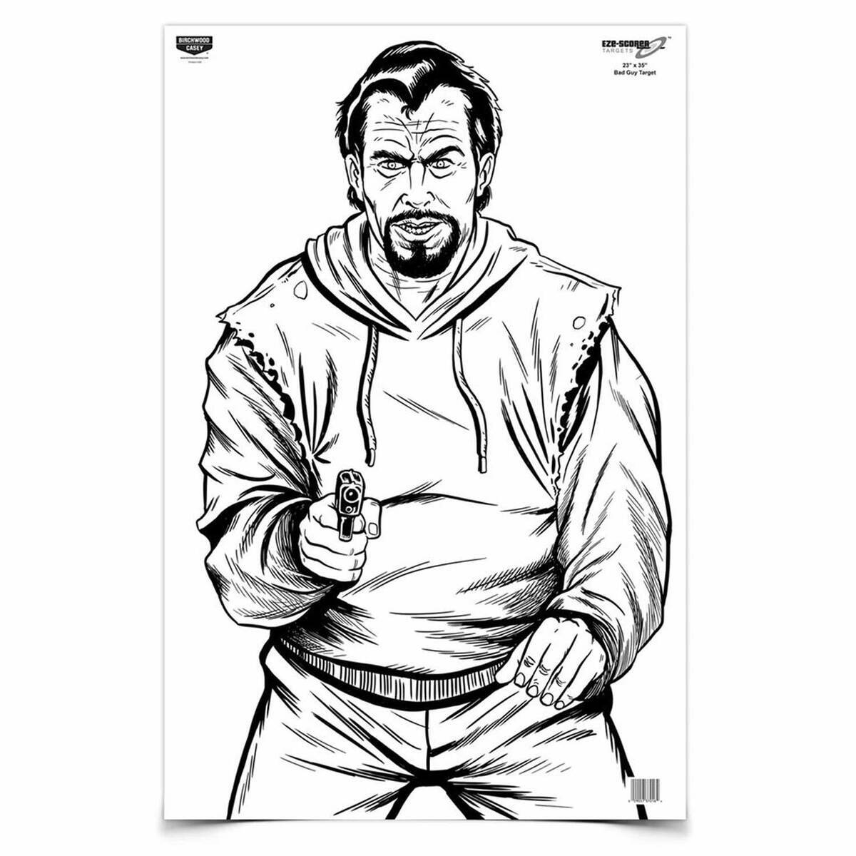 Birchwood Casey EZE-Scorer 23x35in Bad Guy Silhouette Target - 5 Pack - White Birchwood Casey EZE-Scorer 23x35in Bad Guy Silhouette Target - 5 Pack - White