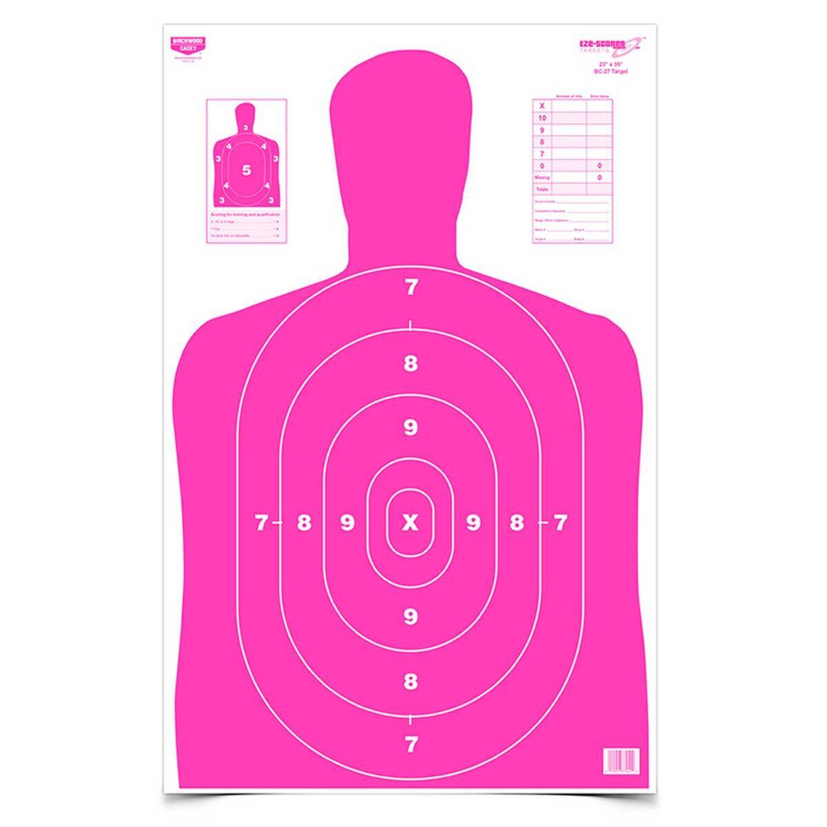 Birchwood Casey EZE-Scorer 23x35in BC-27 Pink Silhouette Target - 5 Pack - Pink Birchwood Casey EZE-Scorer 23x35in BC-27 Pink Silhouette Target - 5 Pack - Pink