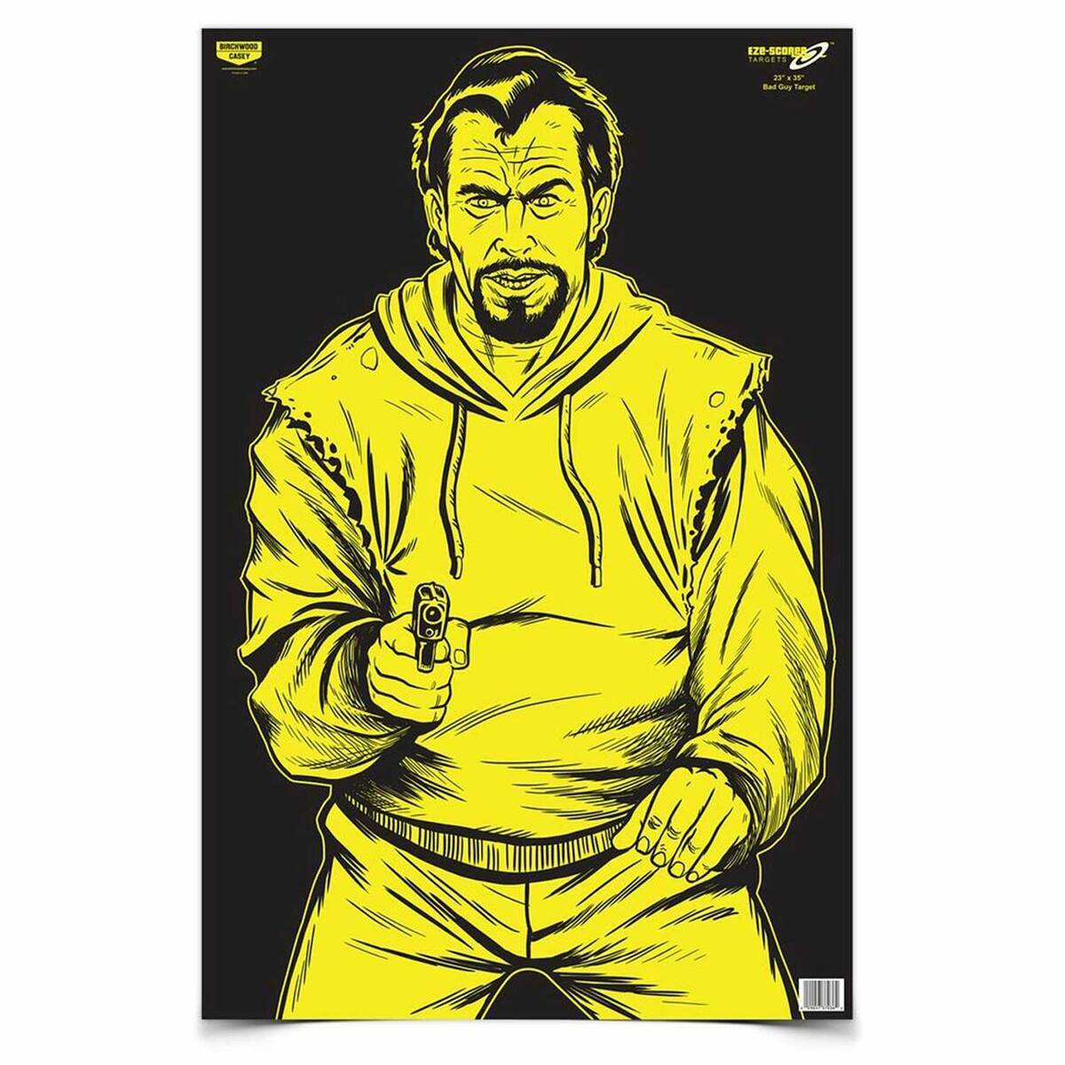 Birchwood Casey EZE-Scorer 23x35in Yellow/ Black Bad Guy Silhouette Target - 5 Pack - Yellow/Black Birchwood Casey EZE-Scorer 23x35in Yellow/ Black Bad Guy Silhouette Target - 5 Pack - Yellow/Black