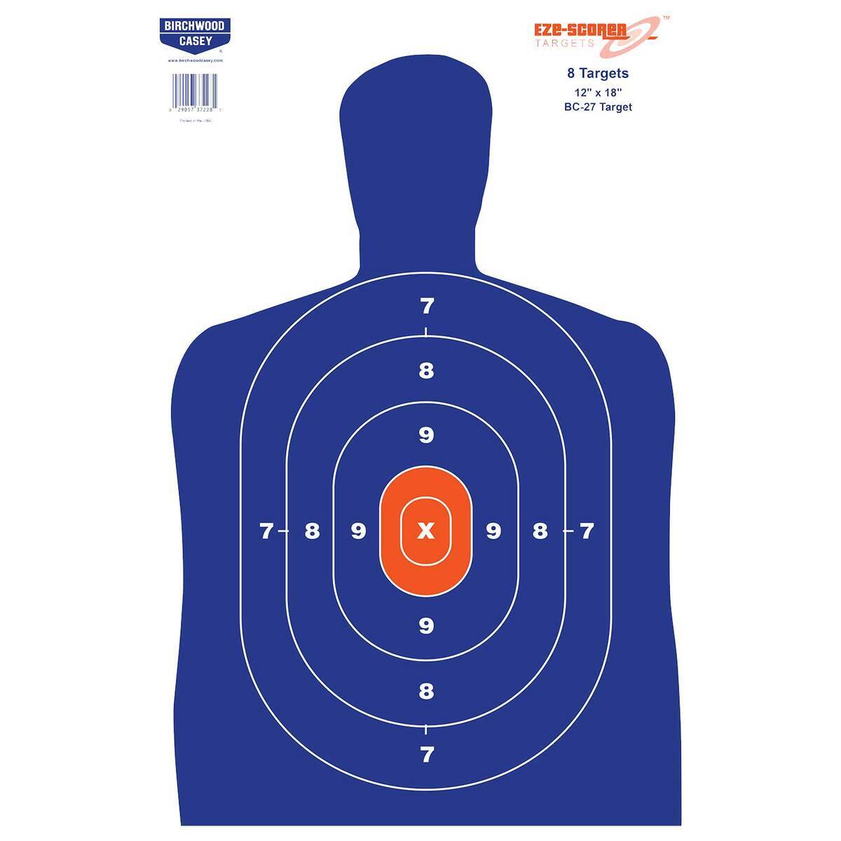 Birchwood Casey EZE-Scorer Silhouette Paper Targets - 8 Pack - Blue 12in X 18in Birchwood Casey EZE-Scorer Silhouette Paper Targets - 8 Pack - Blue 12in X 18in