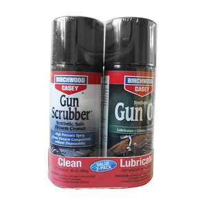 Birchwood Casey Gun Scrubber & Synthetic Gun Oil Aersol Combo 2-Pack