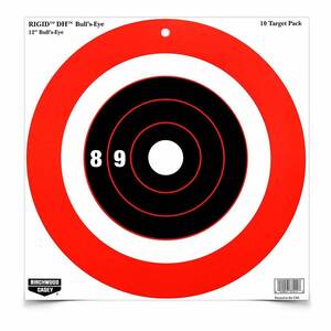 Birchwood Casey Rigid 12in Bullseye DH Target - 10 Pack