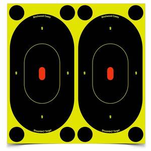 Birchwood Casey Shoot-N-C Adhesive Paper Black/Yellow 7in Silhouette Target - 6 Pack