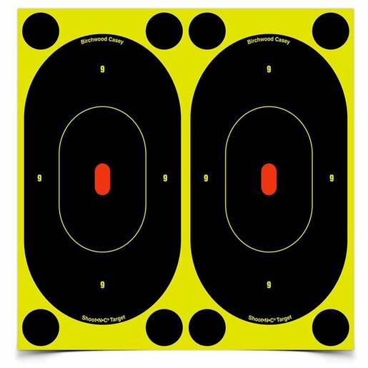 Birchwood Casey Shoot-N-C Adhesive Paper Black/Yellow 7in Silhouette Target – 6 Pack – Black/Yellow 7in