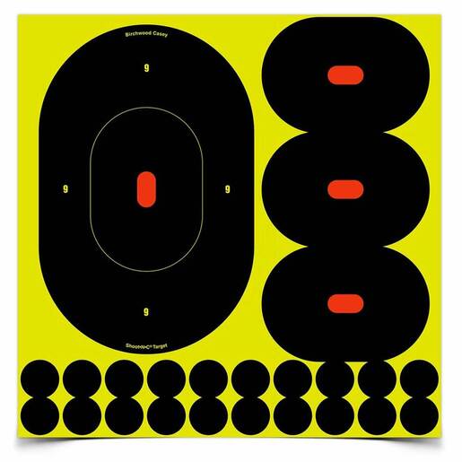 Birchwood Casey Shoot-N-C Black/Yellow 9in Adhesive Paper Silhouette Target – 5 Pack – Black/Yellow 9in