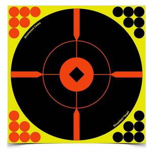 Birchwood Casey Shoot-N-C Self Adhesive Paper 8in Black/Red Bullseye Target - 50 Pack