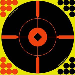 Birchwood Casey Shoot-N-C Self Adhesive Paper 8in Black/Red Bullseye Target - 6 Pack