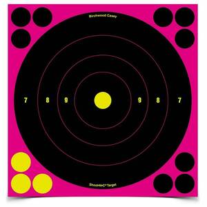 Birchwood Casey Shoot-N-C Self Adhesive Paper 8in Pink Bullseye Target