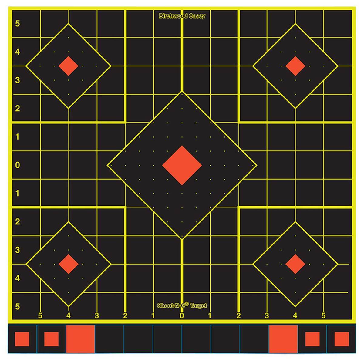 Birchwood Casey Shoot-N-C Sight-In Adhesive 12in Paper 5 Diamond Target - 12 Pack - 12in Birchwood Casey Shoot-N-C Sight-In Adhesive 12in Paper 5 Diamond Target - 12 Pack - 12in