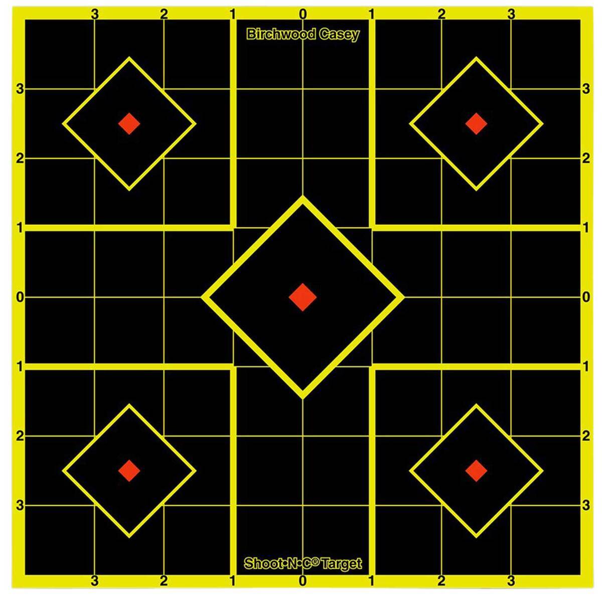 Birchwood Casey Shoot-N-C Sight-In Adhesive 8in Paper 5 Diamond Target - 15 Pack - 8in Birchwood Casey Shoot-N-C Sight-In Adhesive 8in Paper 5 Diamond Target - 15 Pack - 8in